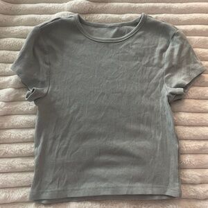 gray green crop top